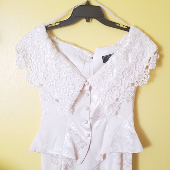 Vintage Ivory Dress, Cachet by Bari Protas - Picture 2 of 11